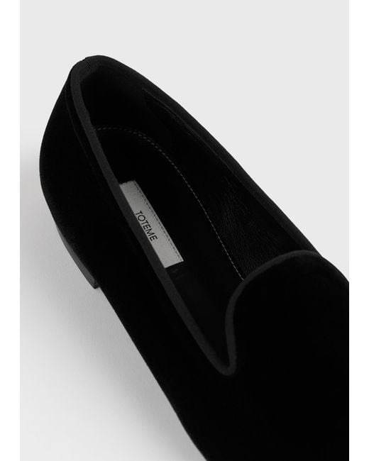 Totême White Velvet Loafers