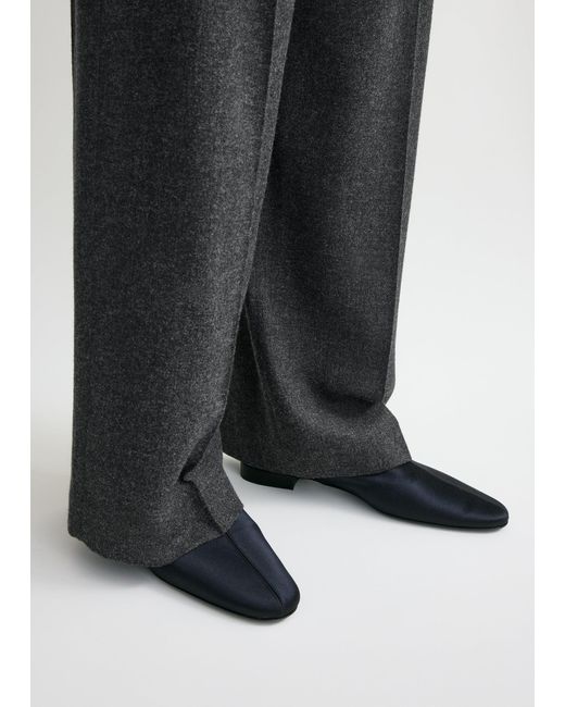 Totême  Blue Satin Ankle Boots