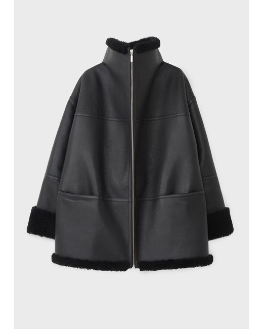 Totême Black Signature Shearling Jacket