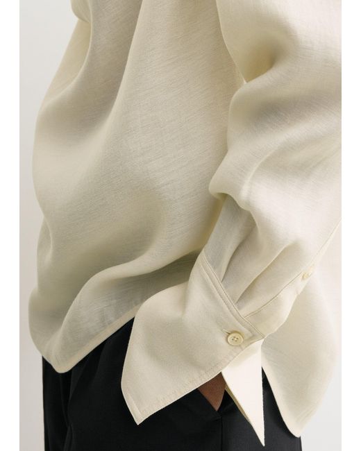 Totême White Cowl Blouse