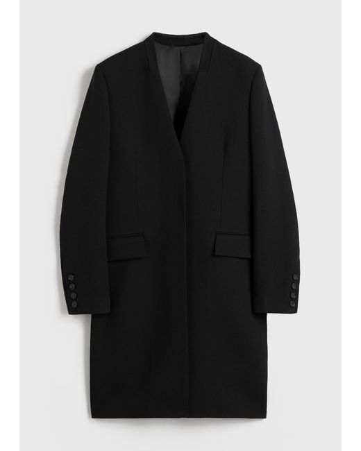 Totême  Black Deep Pleat Coat