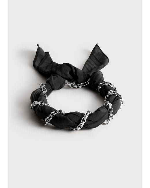 Totême Black Silk Scarf Collar