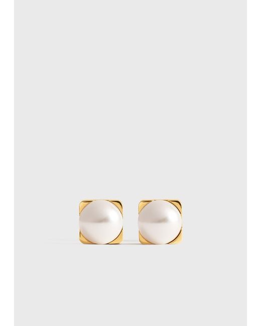 Totême White Faux Pearl Studs