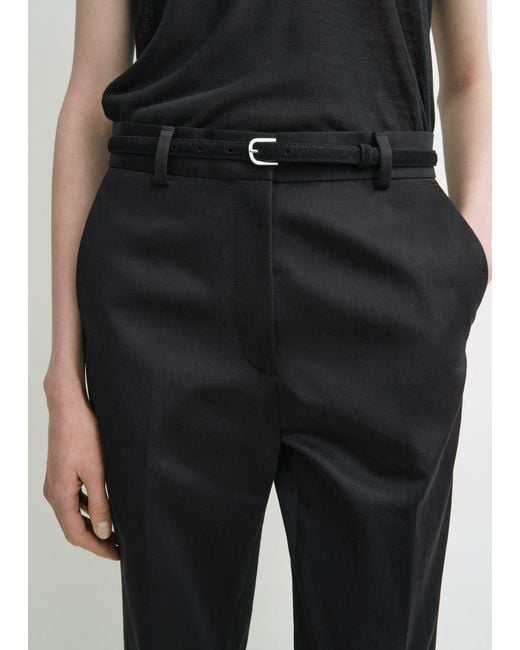 Totême White Thin Suede Belt