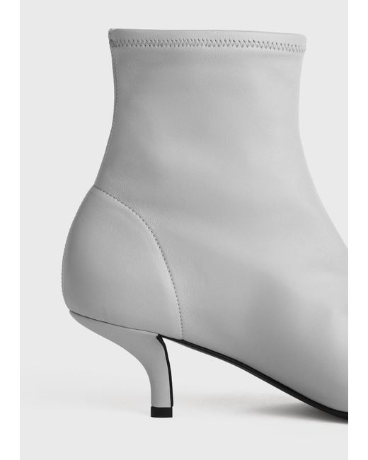 Totême White Nappa Heeled Sock Boots