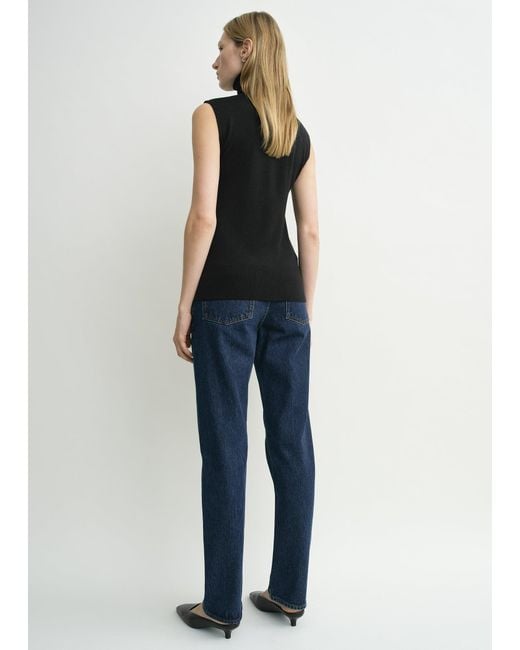 Totême Blue Sleeveless Fine Turtleneck