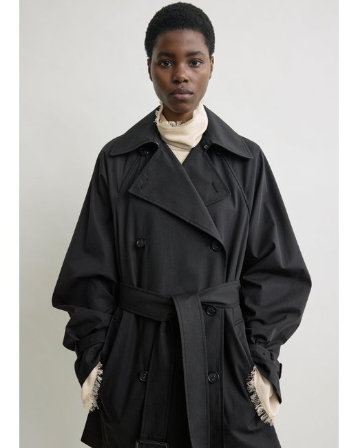 Totême Black Washed Cotton Trench