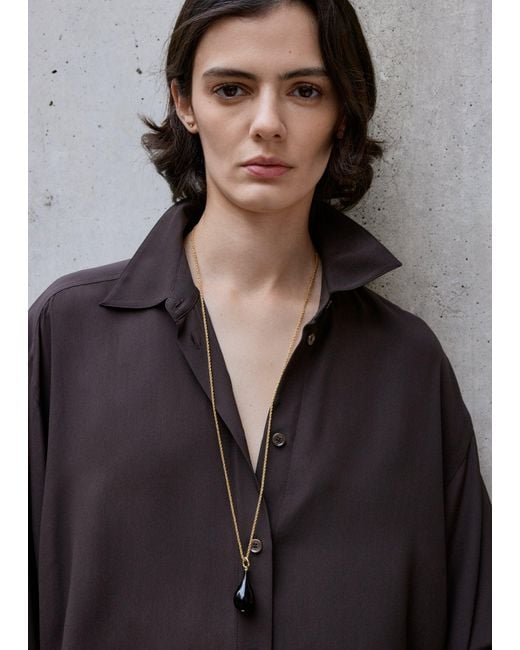 Totême White Medium Onyx Drop Necklace