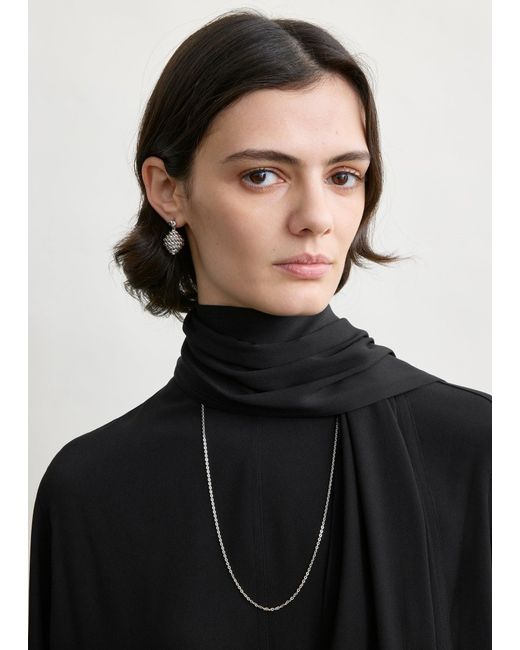Totême  Black Draped Scarf Blouse