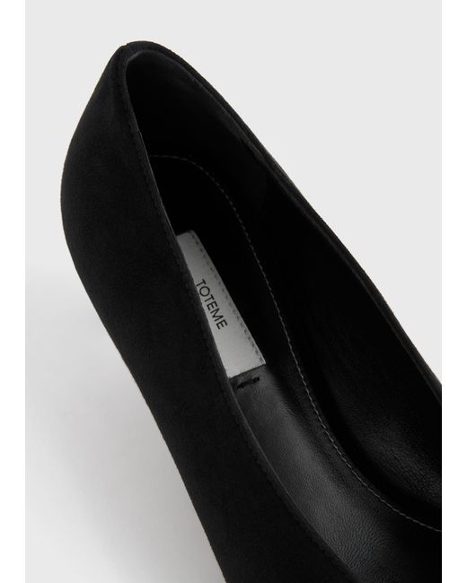 Totême White Sharp Suede Kitten Pumps
