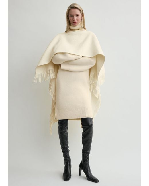Totême Natural Fringed Poncho
