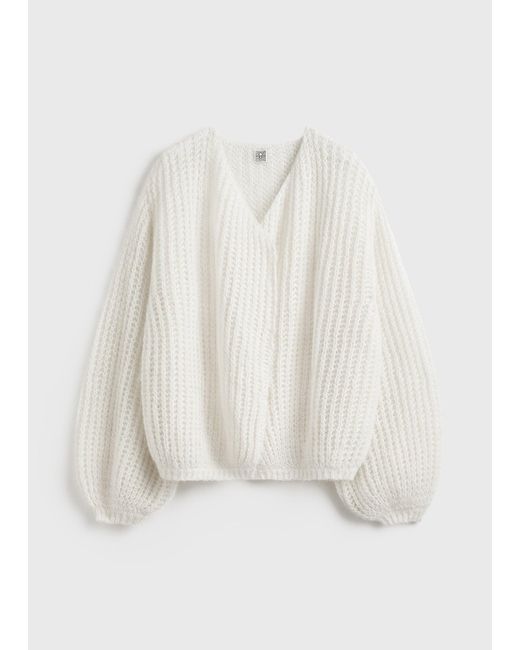 Totême White Puffed Cardigan Off