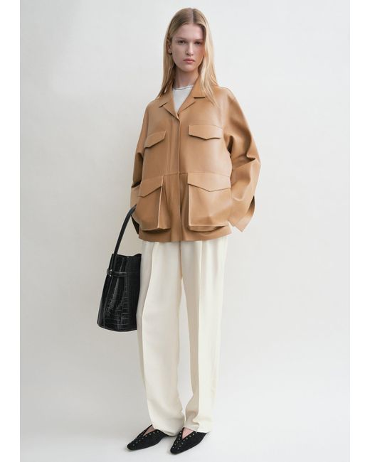 Totême  Natural Army Leather Jacket