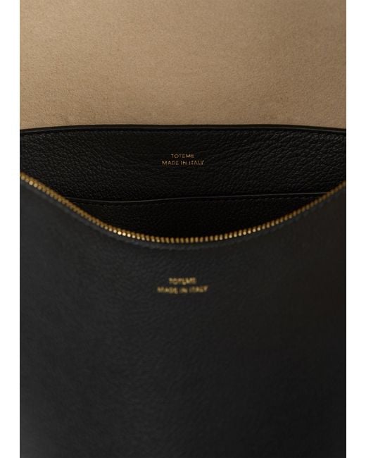 Totême  Black Medium Bevel Grained-Leather Bag