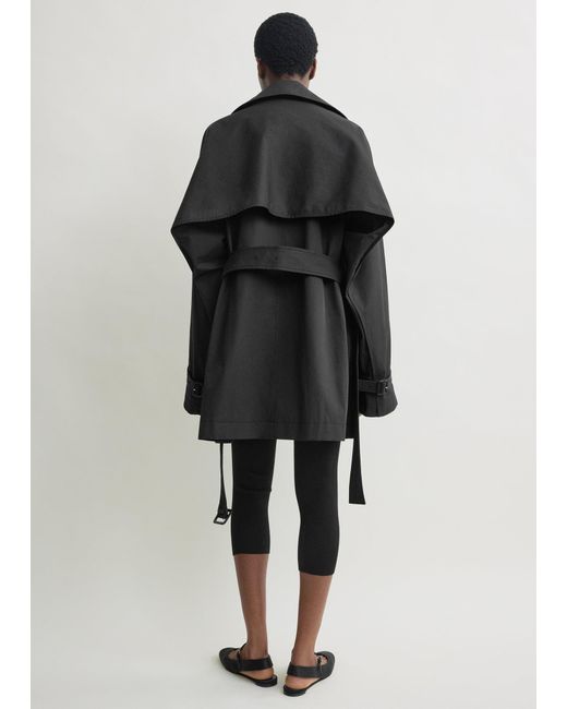 Totême Black Washed Cotton Trench