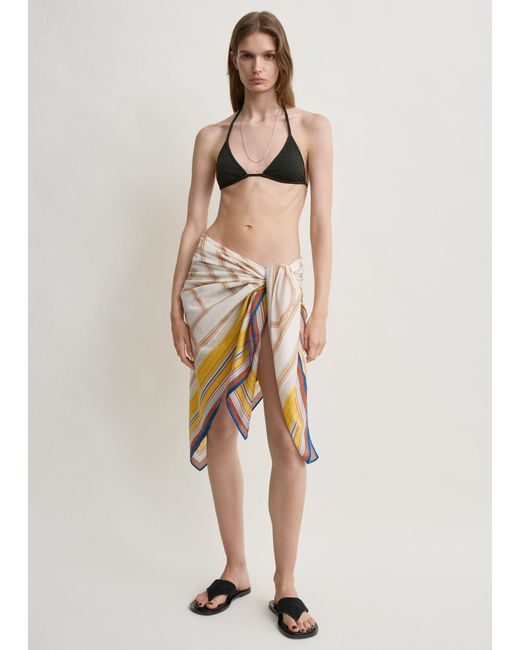 Totême Natural Monogram Pointelle Bikini Top