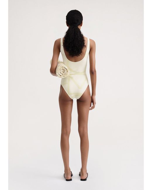 Totême  Natural Monogram Swimsuit Sand