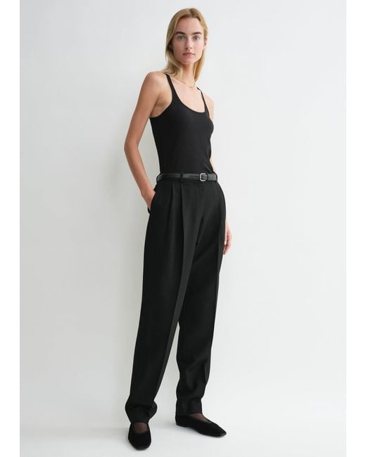 Totême  Black Scoop Neck Rib Tank