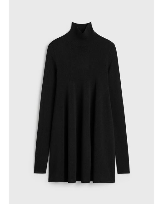 Totême Black Crepe Turtleneck Top