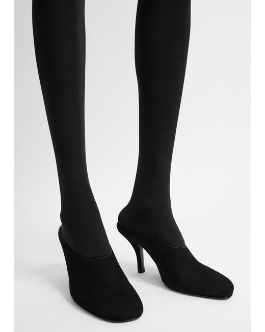 Totême  Black Contour Suede Mules