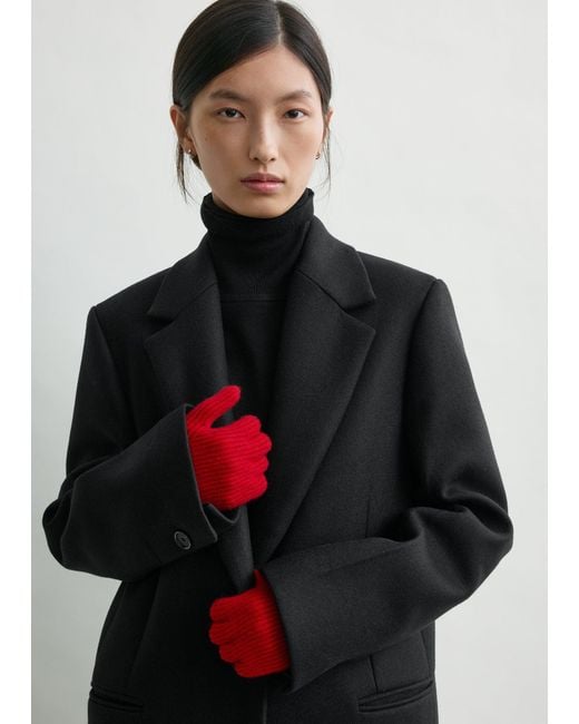 Totême  Red Cashmere Gloves