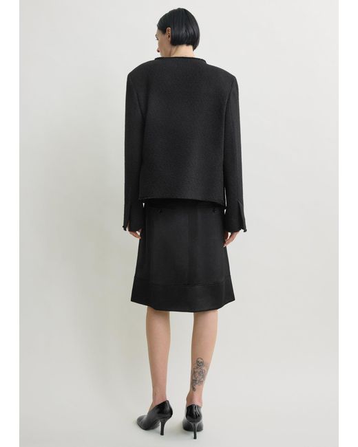 Totême Black Open-Front Bouclé Blazer