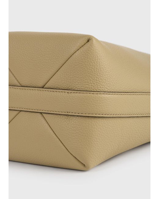 Totême Metallic Small Belted Grained-Leather Tote