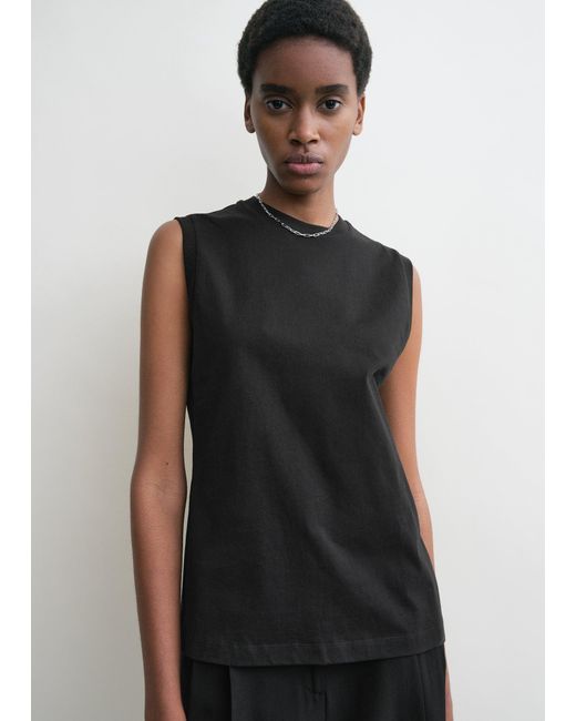 Totême  Black Relaxed Sleeveless Tee