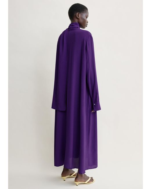 Totême Purple Rounded Neckline Dress