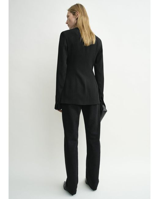 Totême Black Collarless Evening Jacket