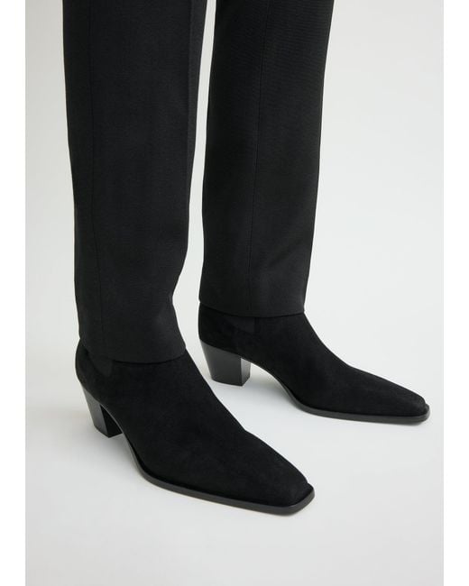 Totême Black Suede City Boots