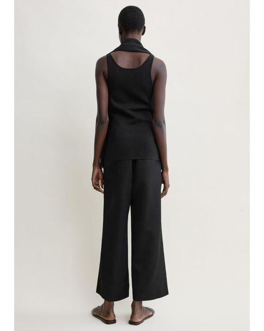 Totême  Black Fluid Satin Trousers