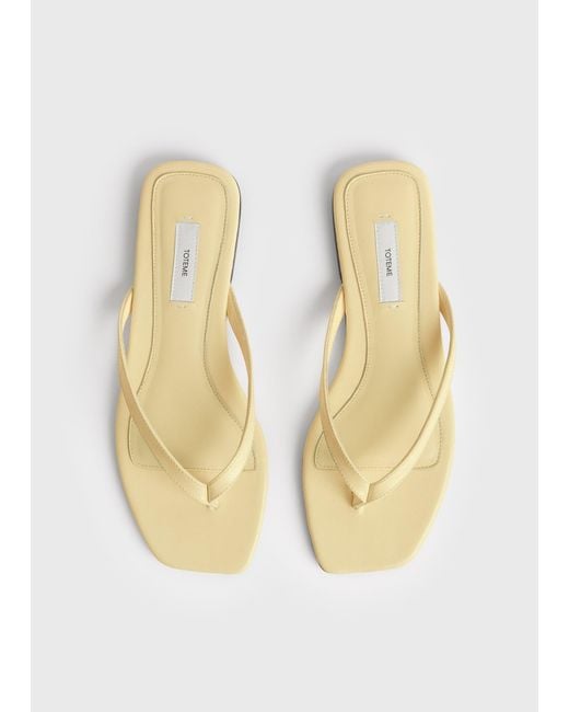 Totême  White Naplack Flip Flops