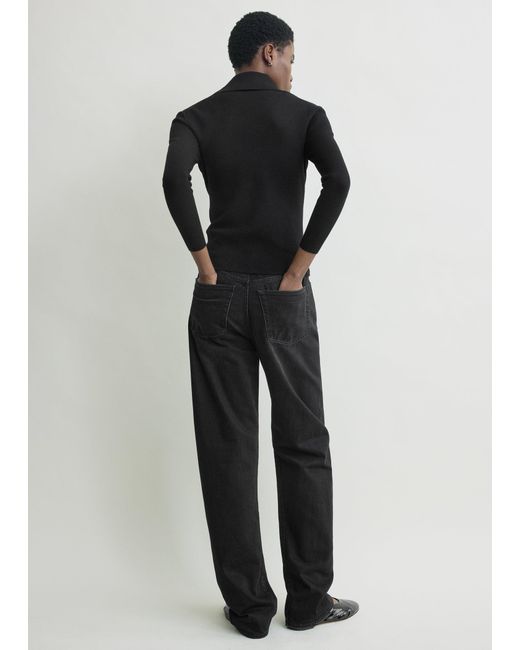 Totême Black Fitted Polo Cardigan