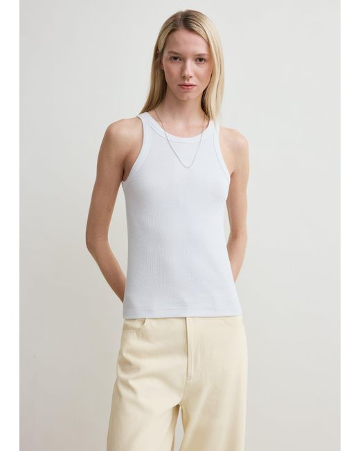 Totême White Curved Rib Tank