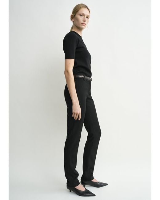 Totême Black Low-Waist Slim Evening Trousers