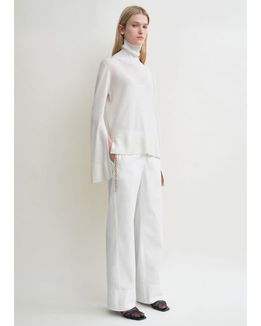 Totême White Twisted Seam Trousers