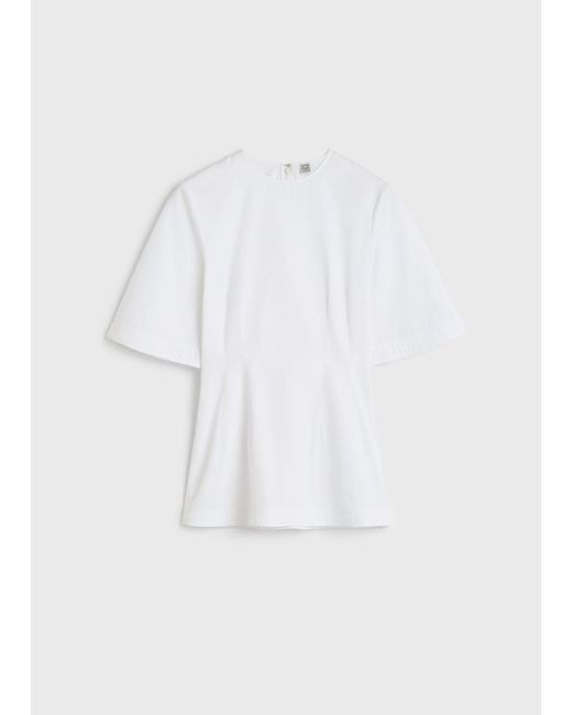 Totême Blue Sculptural Cotton Top