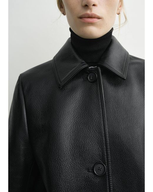 Totême Black Grained Leather Jacket