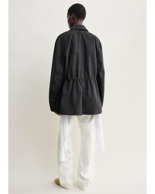 Totême White Collared Drawstring Jacket