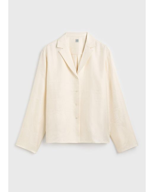 Totême Natural Monogram Silk Pj Top