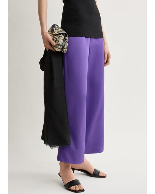 Totême Purple Fluid Satin Trousers