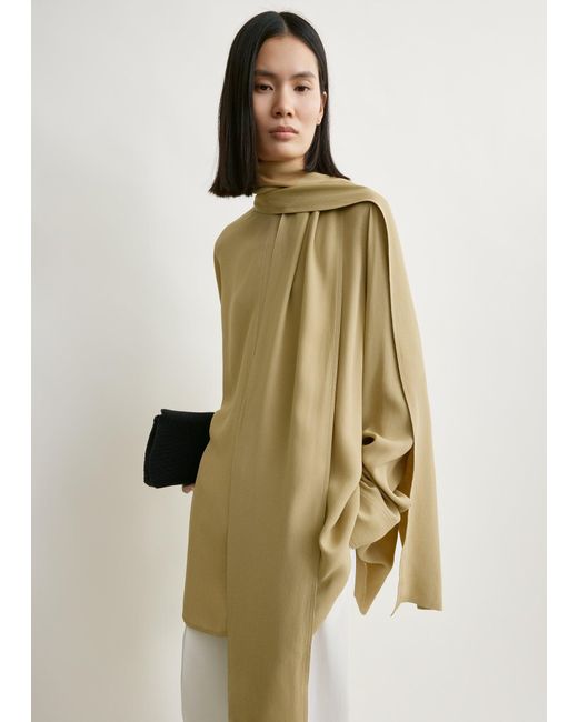 Totême  Natural Draped Scarf Blouse