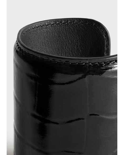 Totême Black Long Croco-Embossed Cuff