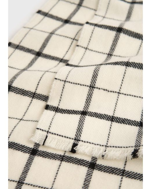 Totême White Windowpane Scarf