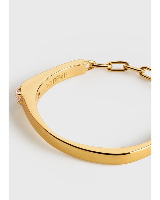 Totême  White Diamond Chain Ring 18Kt