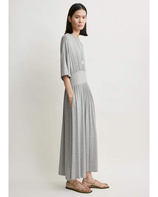 Totême White Jersey Tee Dress Pale Mélange