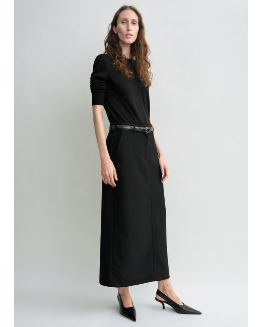 Totême Black Low-Waist Straight Skirt