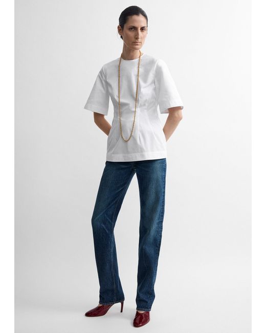 Totême Blue Sculptural Cotton Top
