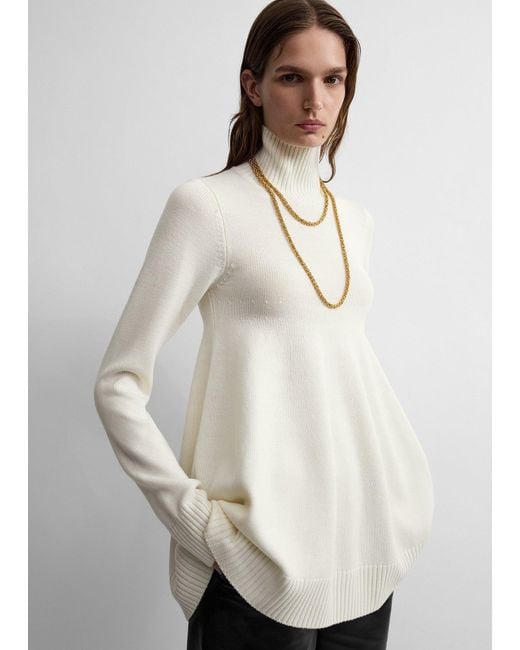 Totême White Wool Turtleneck Top